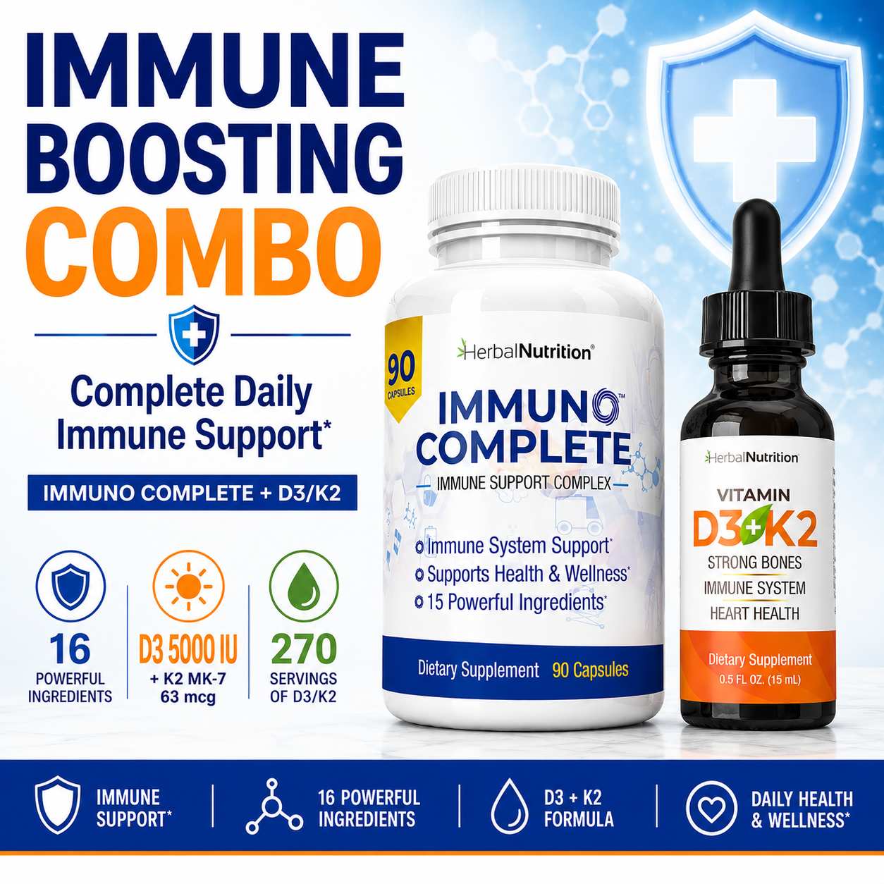 Immuno Complete and D3 K2 Combo