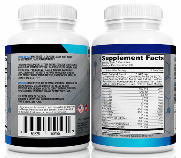 L-Arginine Cardio Complete Backs