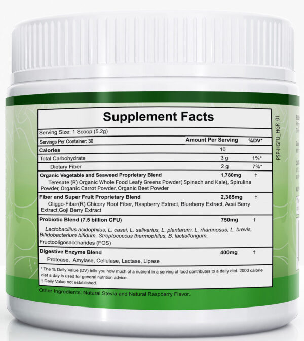 Green Fusion Super Food Powder Supplement Facts