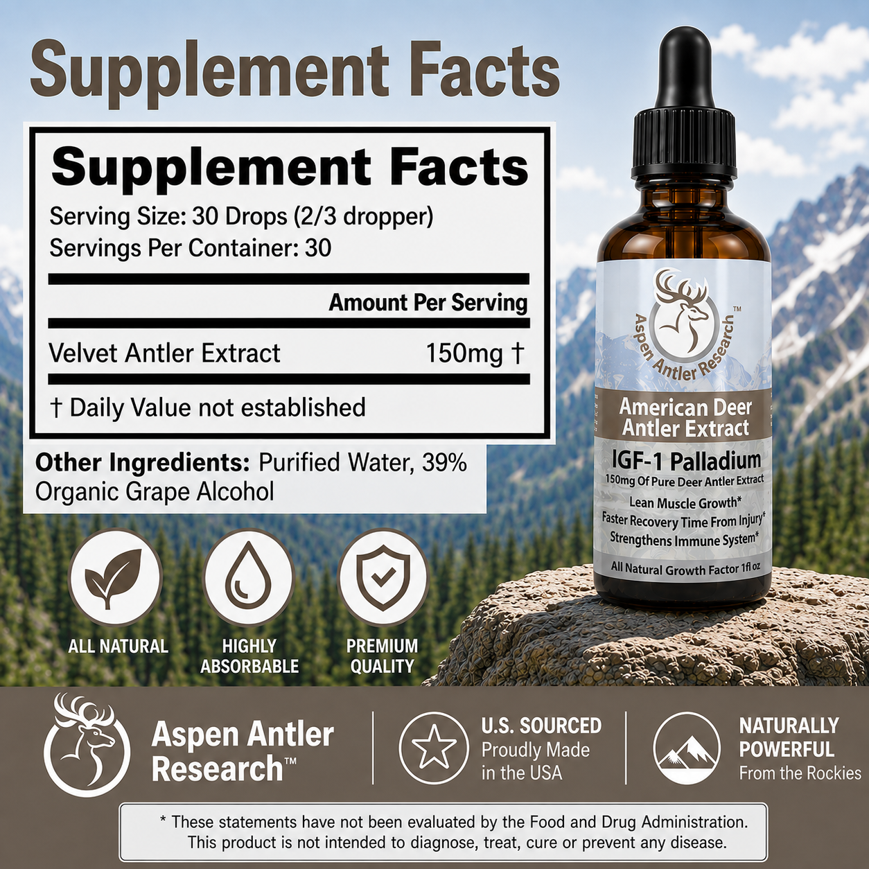 Aspen Extract Palladium Supplement Facts