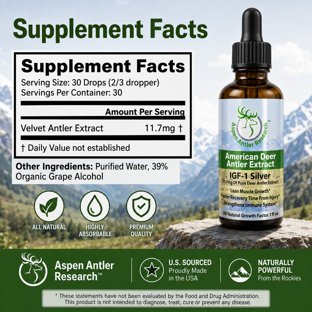 Aspen Extract Silver Supplement Facts