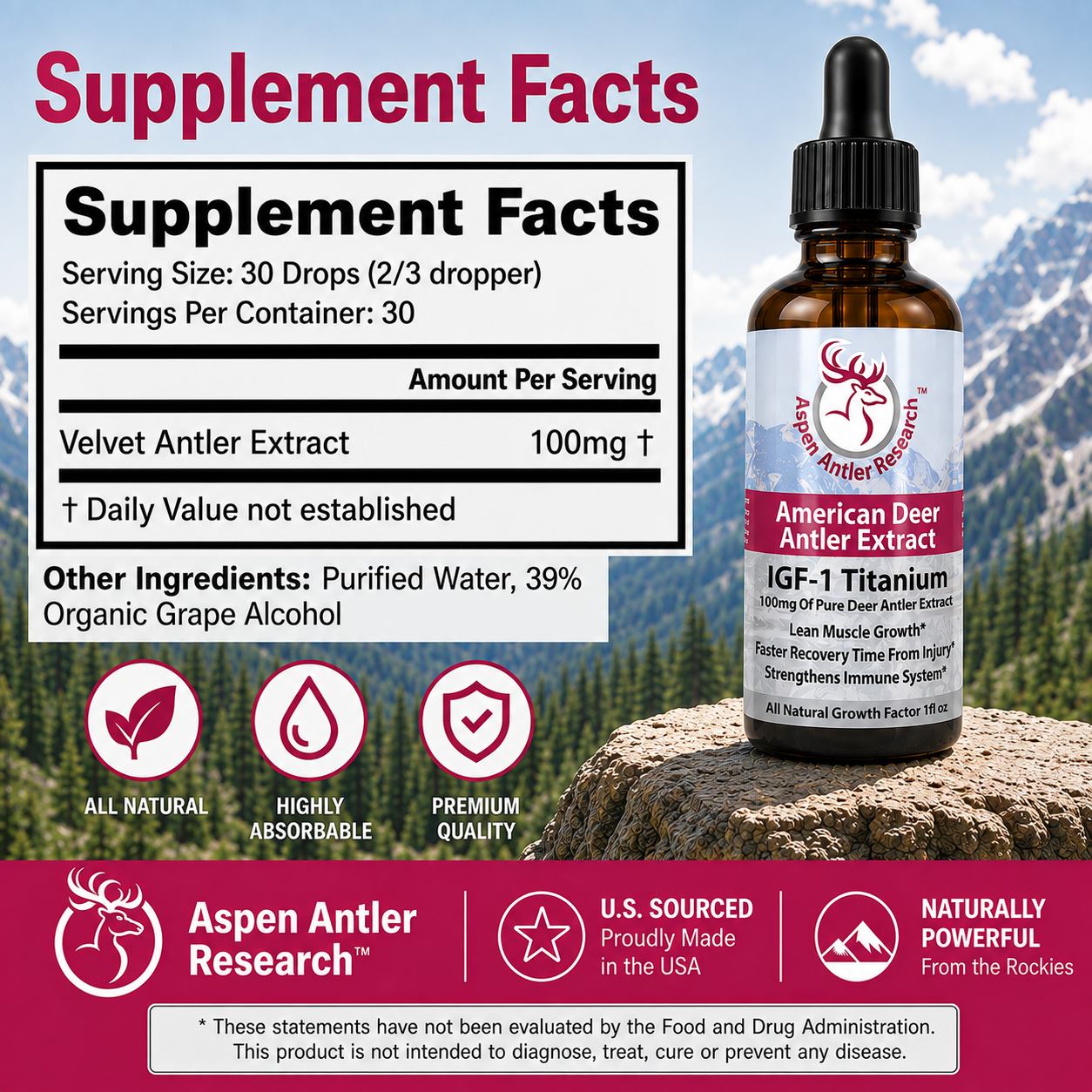 Aspen Extract Titanium Supplement Facts