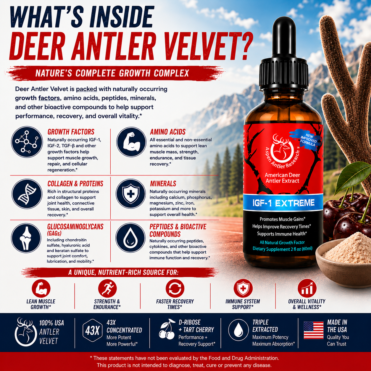 Aspen IGF-1 Extreme Whats Inside Deer Antler Velvet