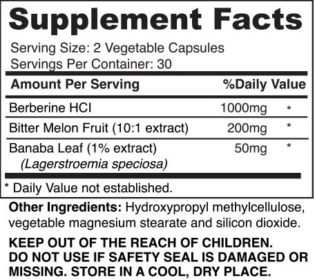 Berberine Supplement Facts Panel