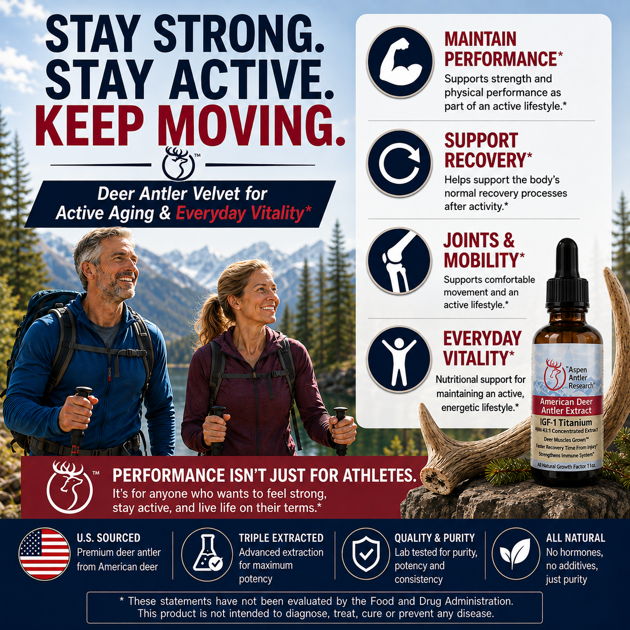 Aspen Antler Extract to stay active as we age.