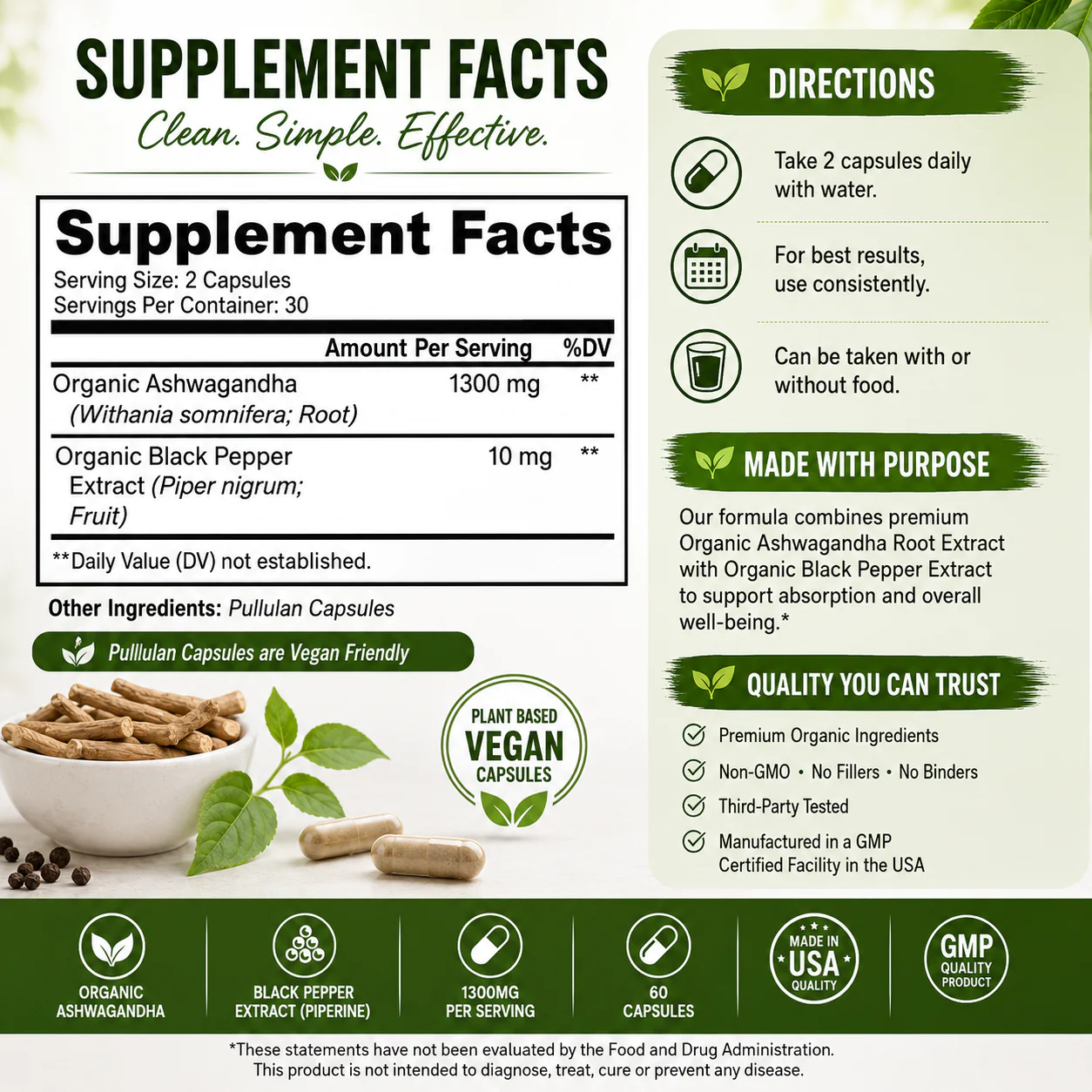 Ashwagandha Supplement Facts