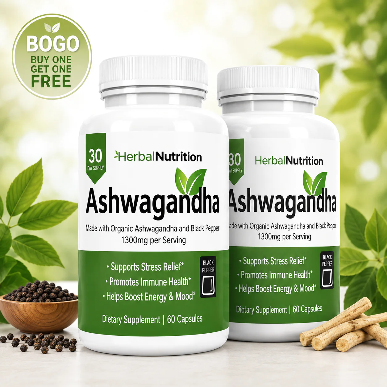 Organic Ashwagandha Two Bottle Pack