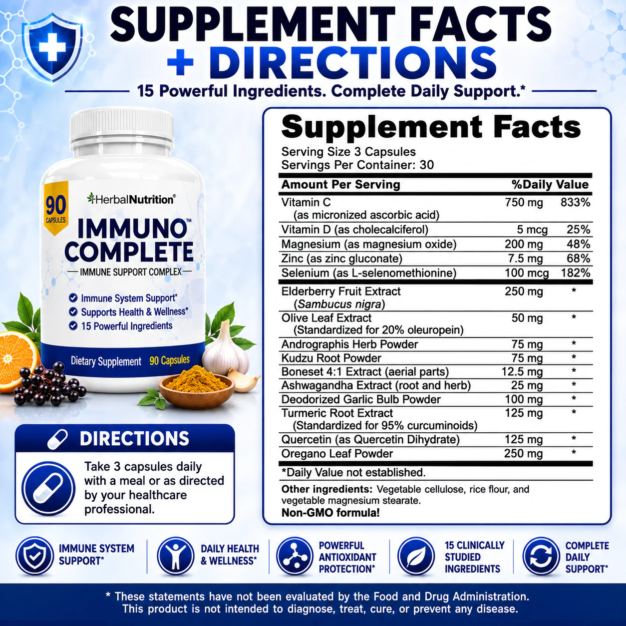 Immuno Complete Supplement Facts