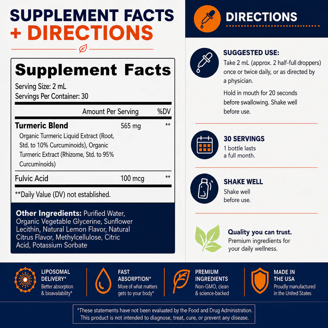 Infuse Supplement Facts and Directions