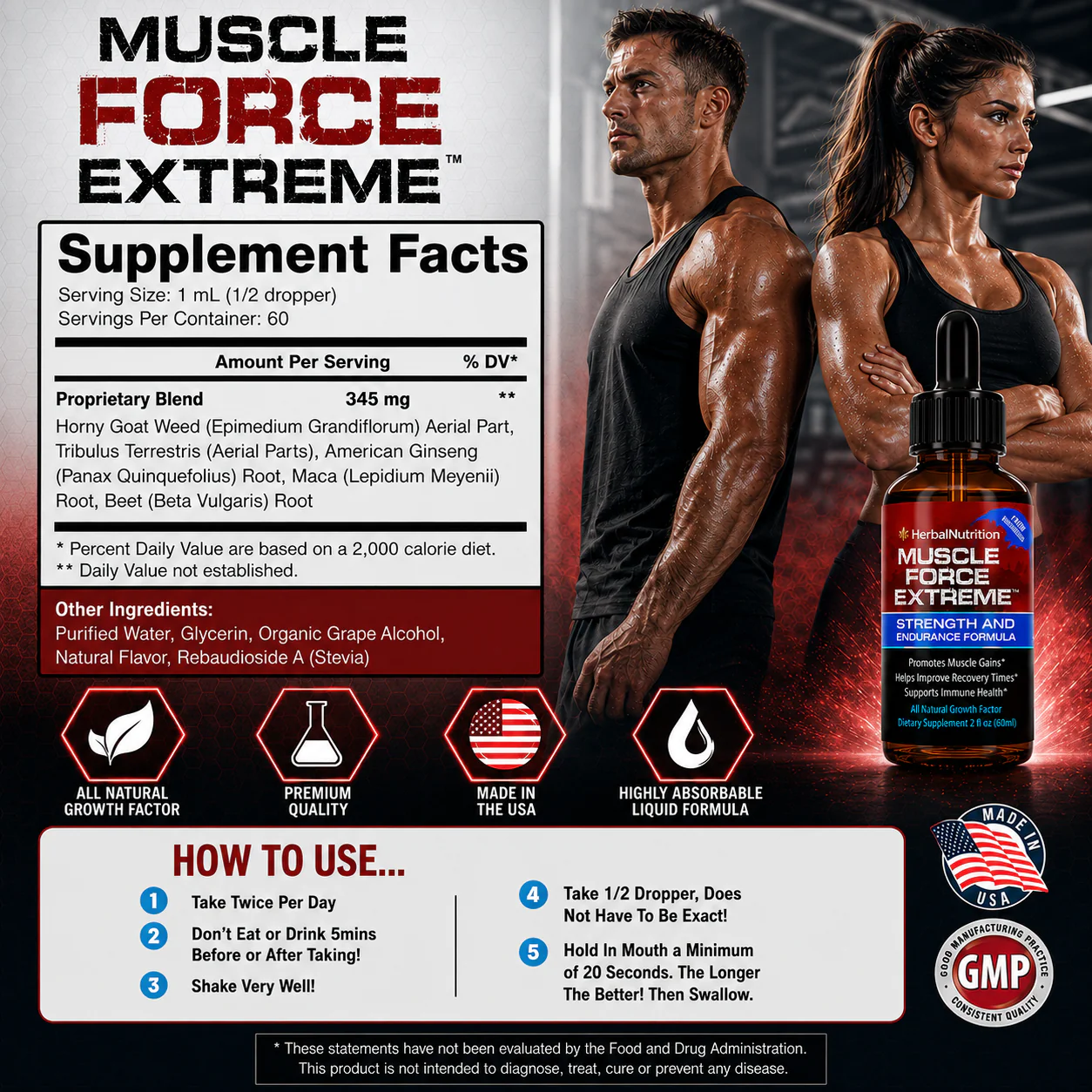 Muscle Force Extreme Supplement Facts and Directions