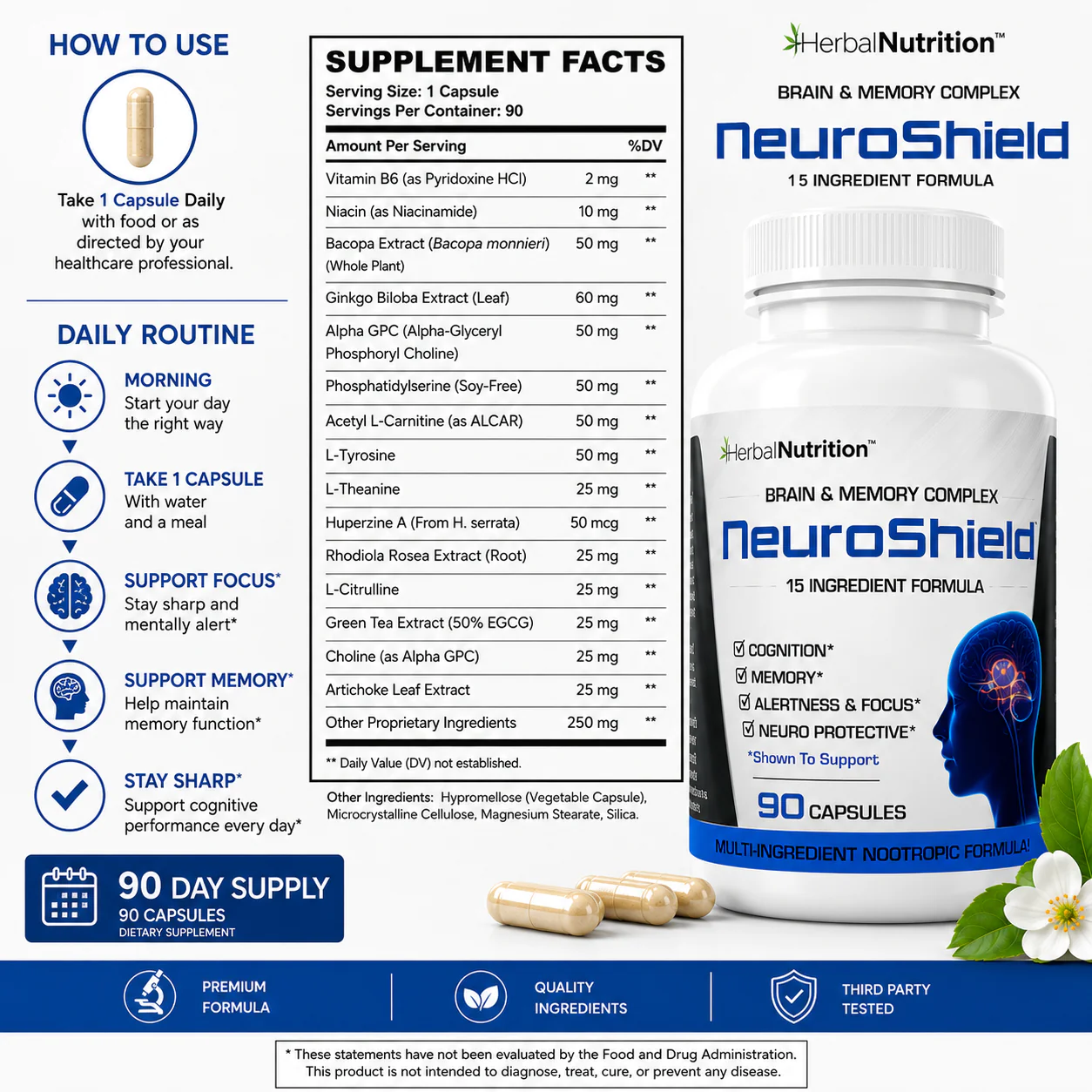 Neuroshield Supplement Facts Directions