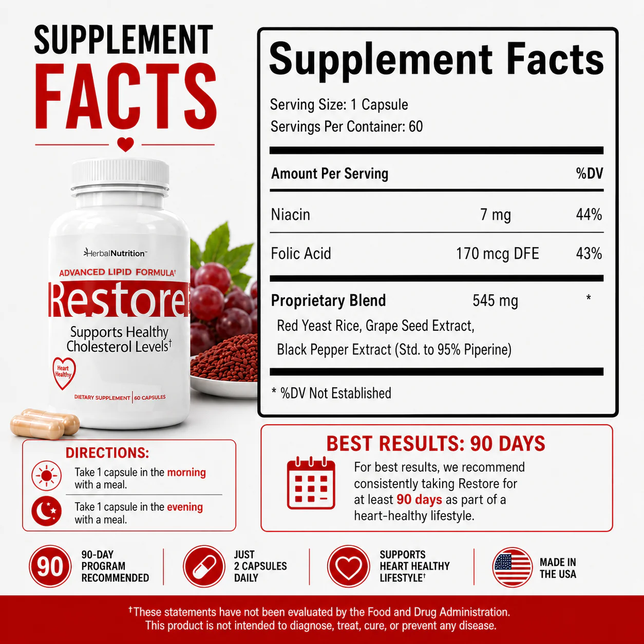 Restore Supplement Facts