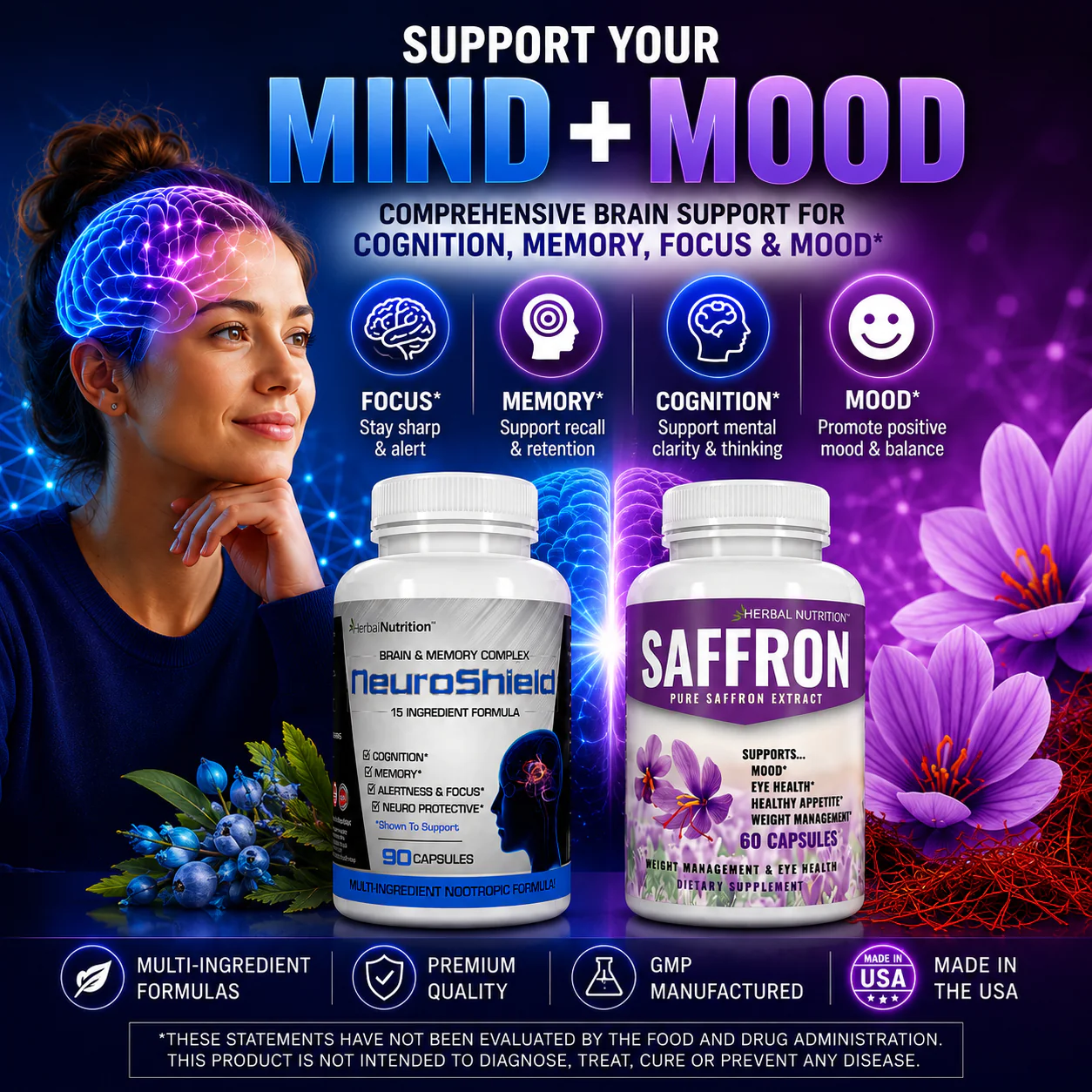 Neuroshield and Saffron for Mind & Mood
