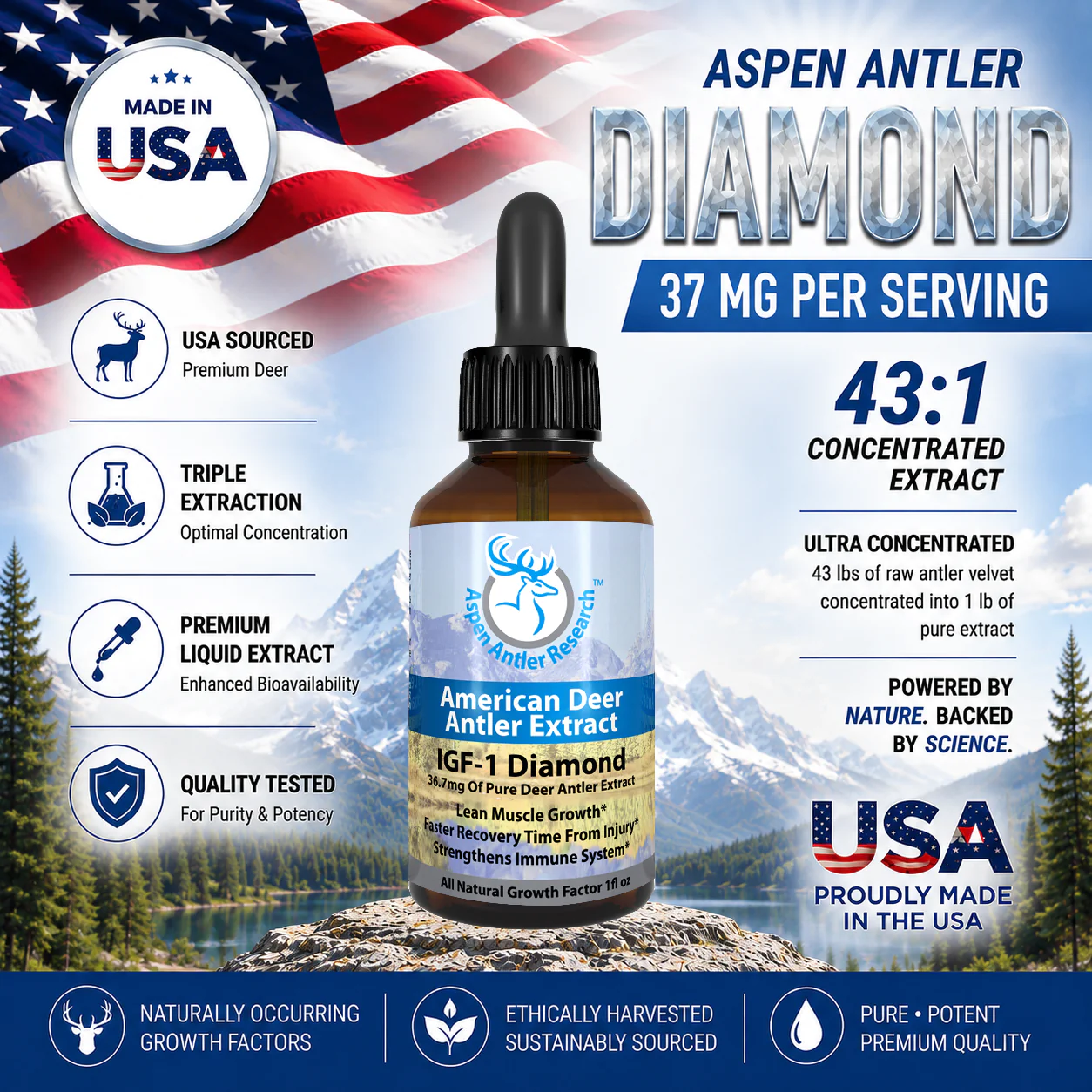 Aspen Deer Antler Velvet Extract Diamond