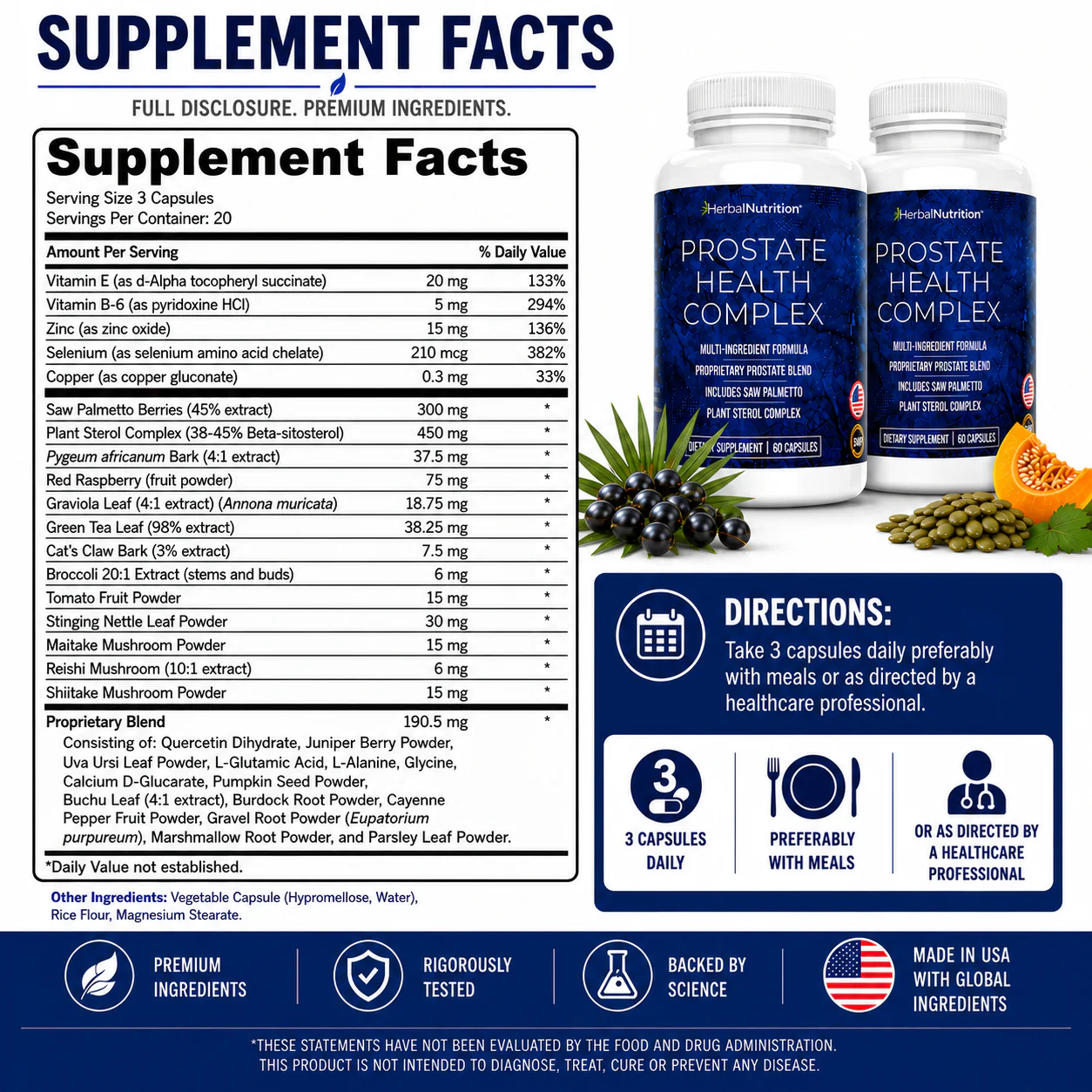 Prostate Complex Supplement Facts