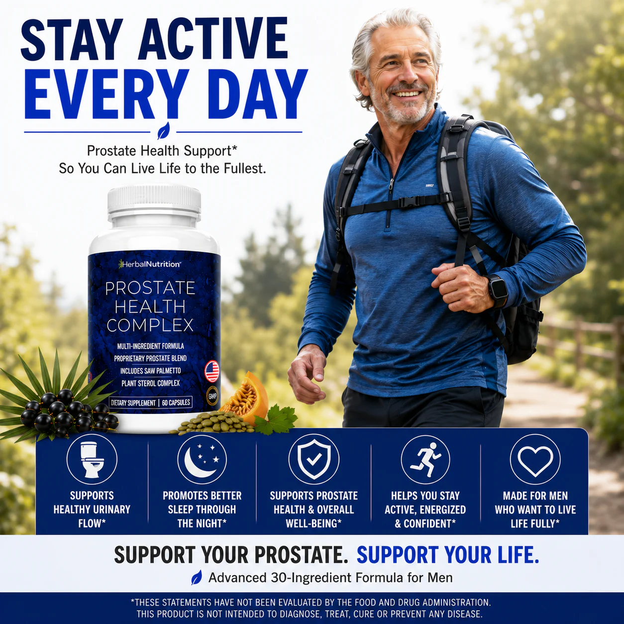 Stay active every day with Prostate Health Complex