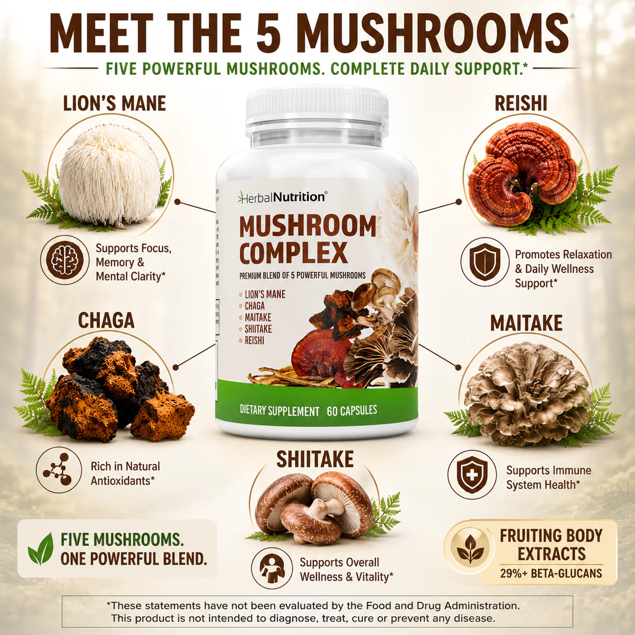 Mushroom Complex Meet 5 Mushrooms