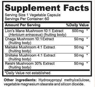 Mushroom Complex Supplement Facts