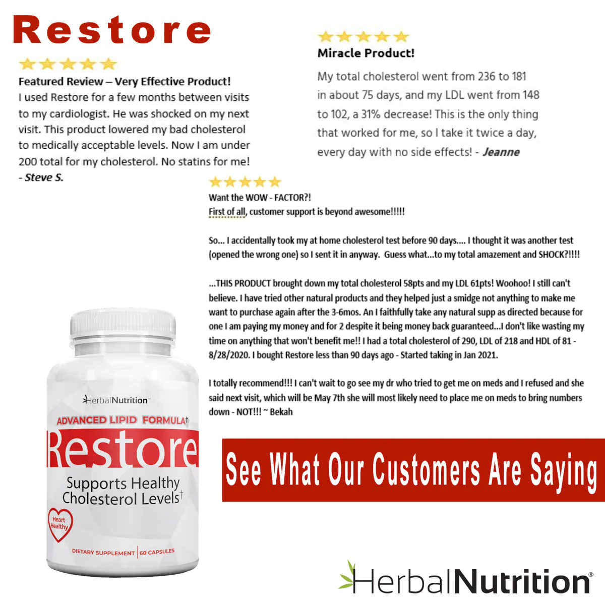 Restore Customer Reviews