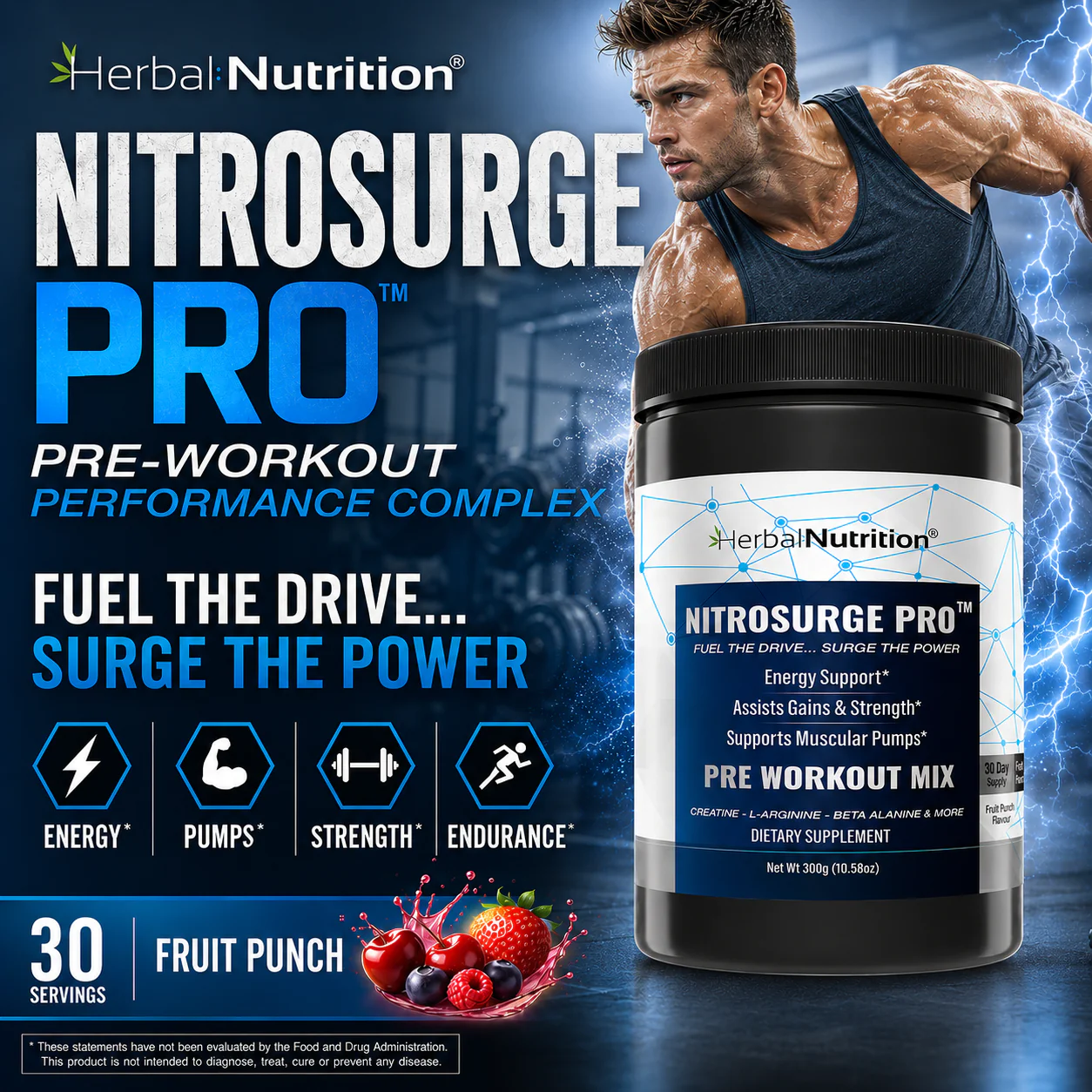 NITROSURGE PRO Preworkout with Creatine