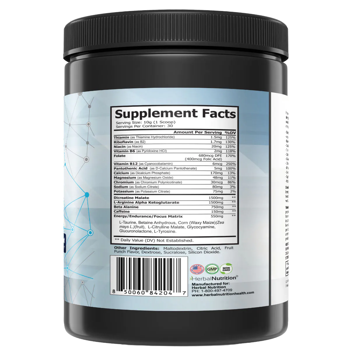 Nitrosurge Pro Supplement Facts Back